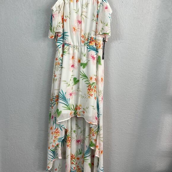 NEW! As U Wish Floral Elastic Waist Dress Off Shoulder - M - Picture 2 of 7